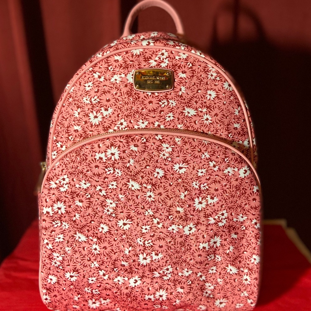 Michael Kors Abbey Peach Large backpack floral New